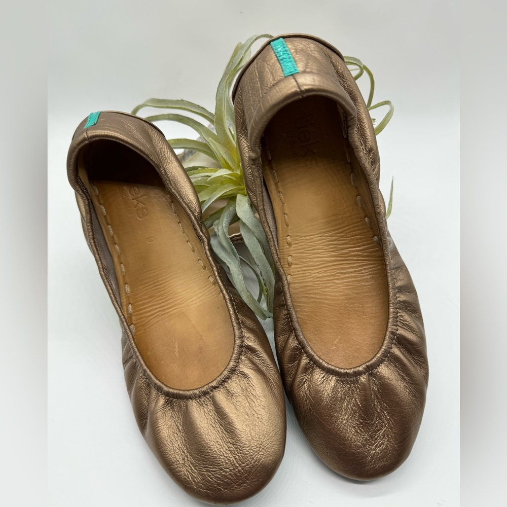 Tieks by Gavrieli Metallic Bronze Shoes 9 EUC Includes All Original Accessories